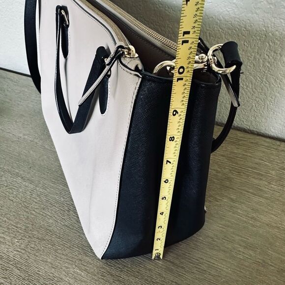 Kate Spade Black Pastel Color Block Leather Tote Shoulder Bag Purse - Picture 3 of 14